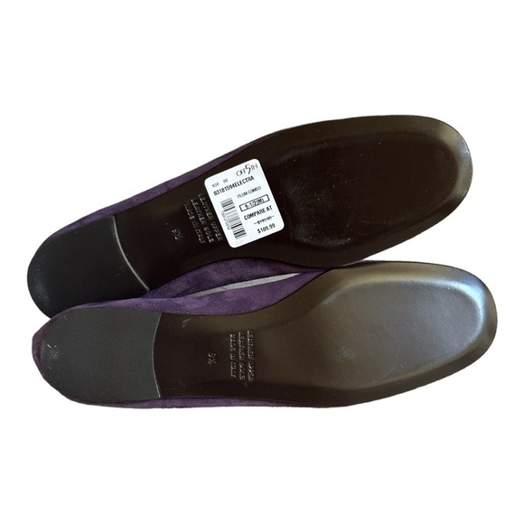 Saks Fifth Avenue Soft Plum Purple Suede Loafer Flats Size 9.5 NWT Leather - Picture 8 of 8